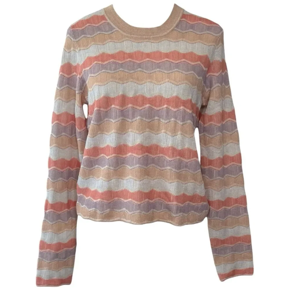 |EUC| VERONICA BEARD Alyssa Retro Striped Crew Knit Sweater